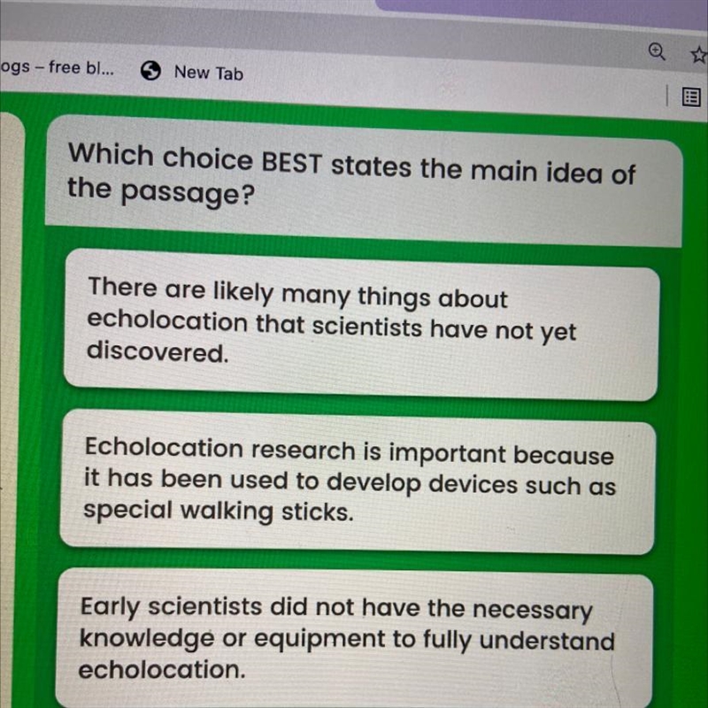 Which choice BEST states the main idea of the passage? There are likely many things-example-1