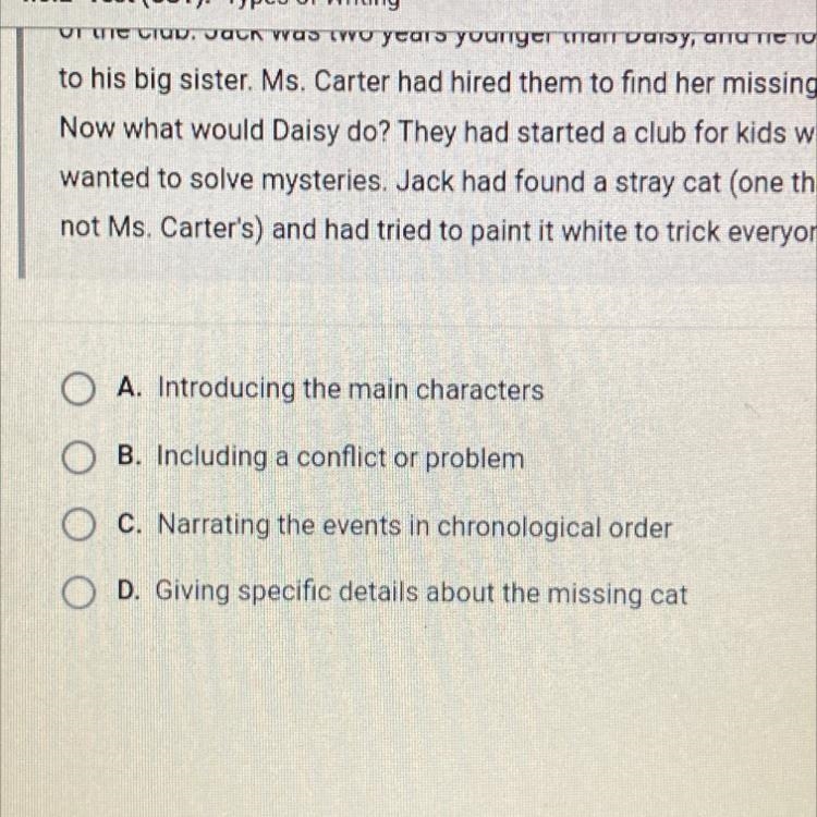 Which revision would most improve this excerpt from a narrative? That was it – the-example-1