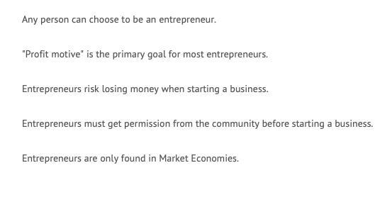 Choose one of the statement that accurately describes entrepreneurship:-example-1