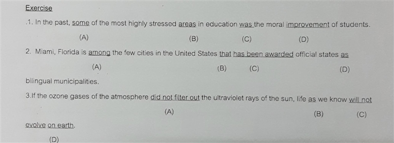 Find an error in these sentences.-example-1