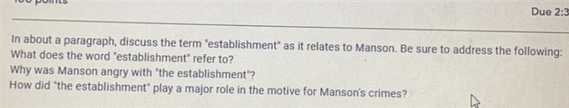 This is for Charles Manson who can answer all these for me I’ll give you 50 point-example-1