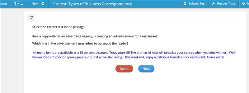 Ken, a copywriter at an advertising agency, is creating an advertisement for a restaurant-example-1