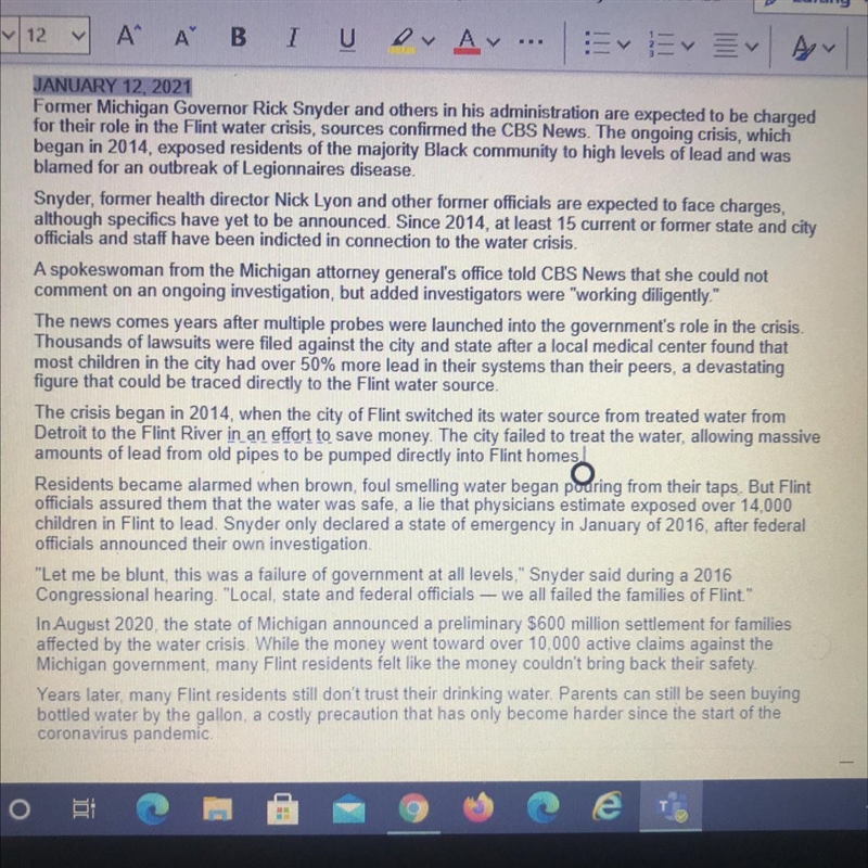 - Define: lead, Legionnaires disease, indicted Many people wish for government to-example-1