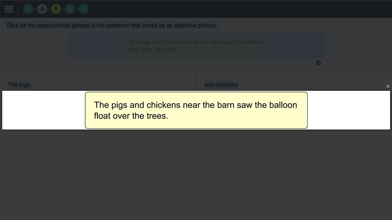 Click on the prepositional phrase in the sentence that works as an adjective phrase-example-1