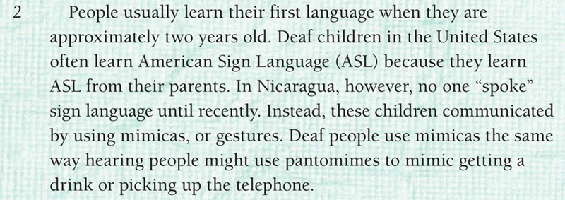 Which of the following choices best summarizes paragraph 2? A. People usually learn-example-1