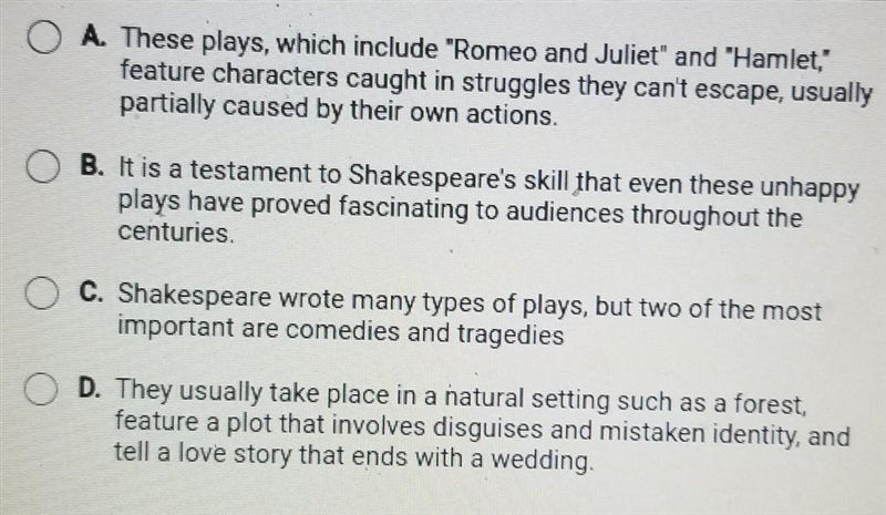 Which selection best provides evidence to support the central idea that Shakespeare-example-1