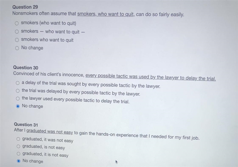 If any of the underlined segments has an error, select the answer choice that Corrects-example-1