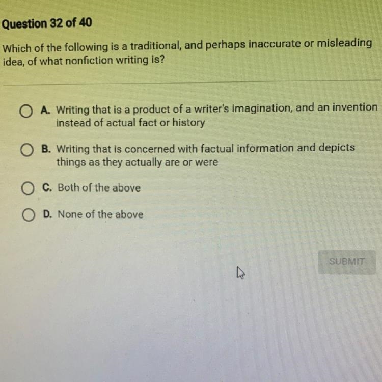 Which of the following is a traditional, and perhaps inaccurate or misleading idea-example-1