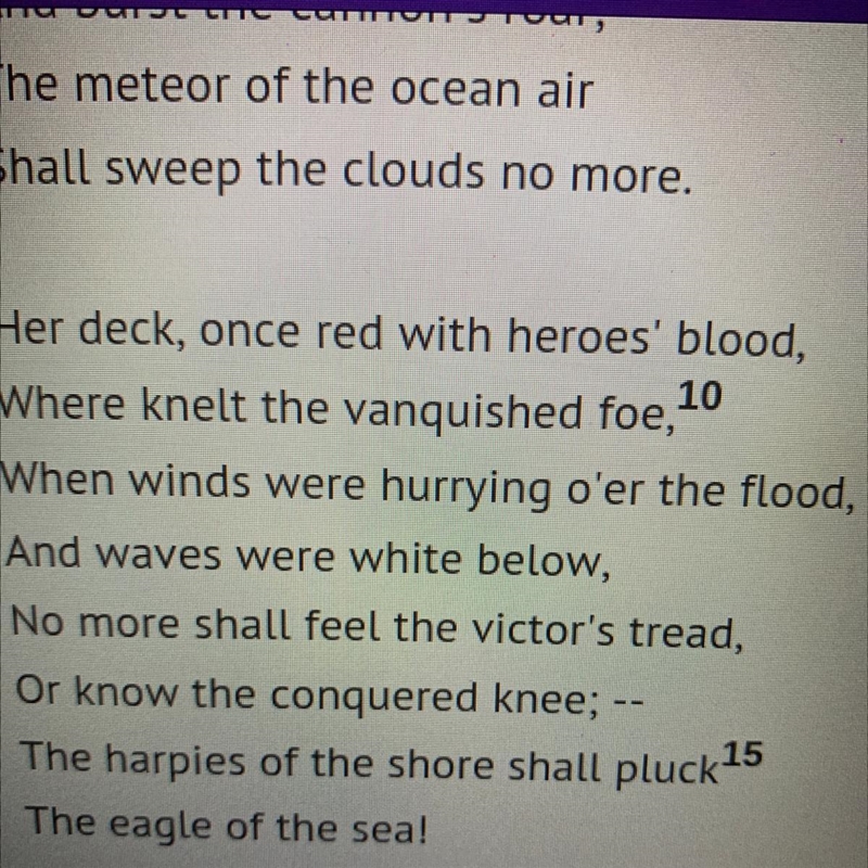 6) Who or what is the eagle of the sea? A) the ship B) the sail C) the flag D) the-example-1