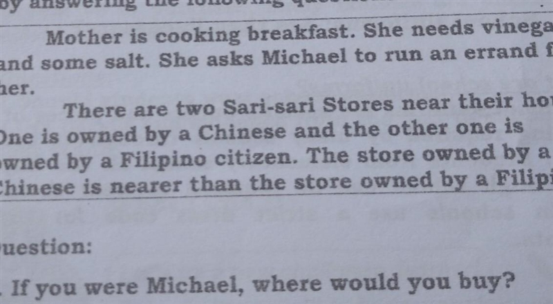 Question: 1. If you were Michael, where would you buy? 2. Why would you buy there-example-1