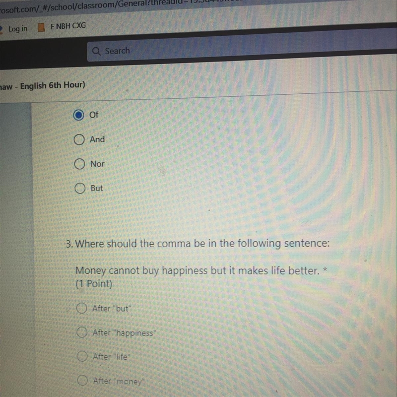 Where should the comma be in the following sentence-example-1