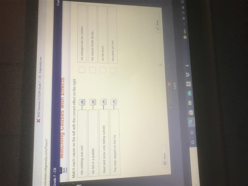 Match each column on the left with the correct affect on the right-example-1