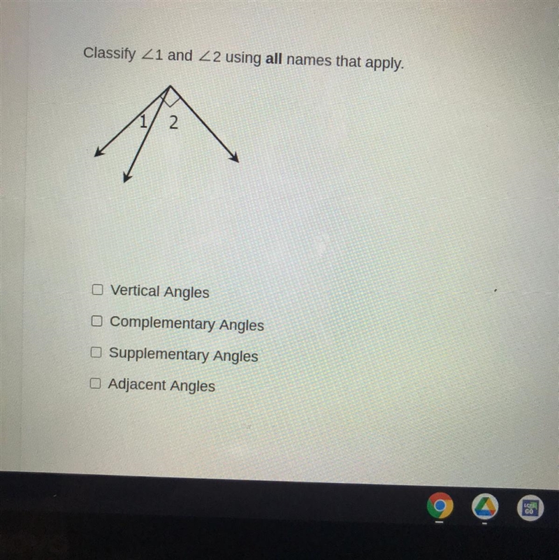 Classify angle 1 and 2 using all names that apply-example-1