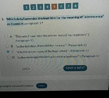 5. Which detail provides the best hint for the meaning of "adolescence" as-example-1
