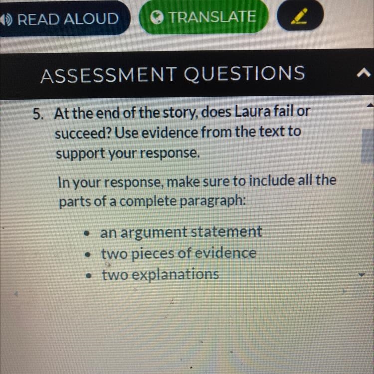 Pls help meeee the passage is called Laura’s key-example-1