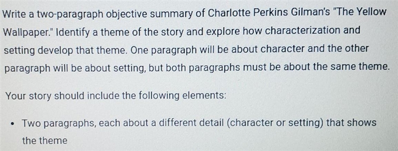 If someone can write a paragraph about the theme or setting please I need help asap-example-1