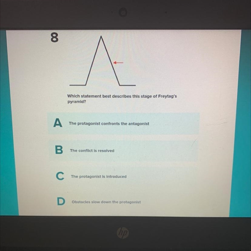 Which statement best describes this stage of Freytag´s pyramid ?-example-1