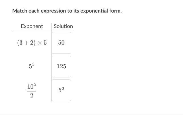 Match each expression to its exponential form.-example-1