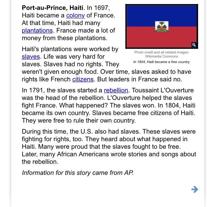 How did the Declaration of the Rights of Man affect the slaves in Haiti?-example-1