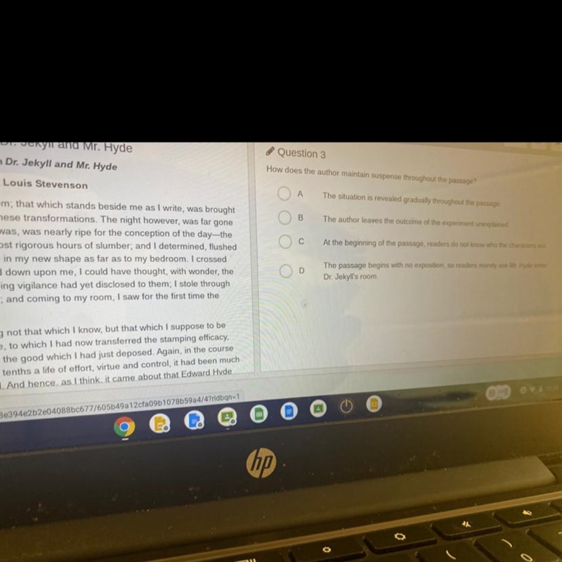 Question 3 How does the author maintain suspense throughout the passage?-example-1