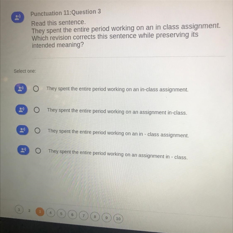 They spent the entire period working on an in class assignment. Which revision corrects-example-1