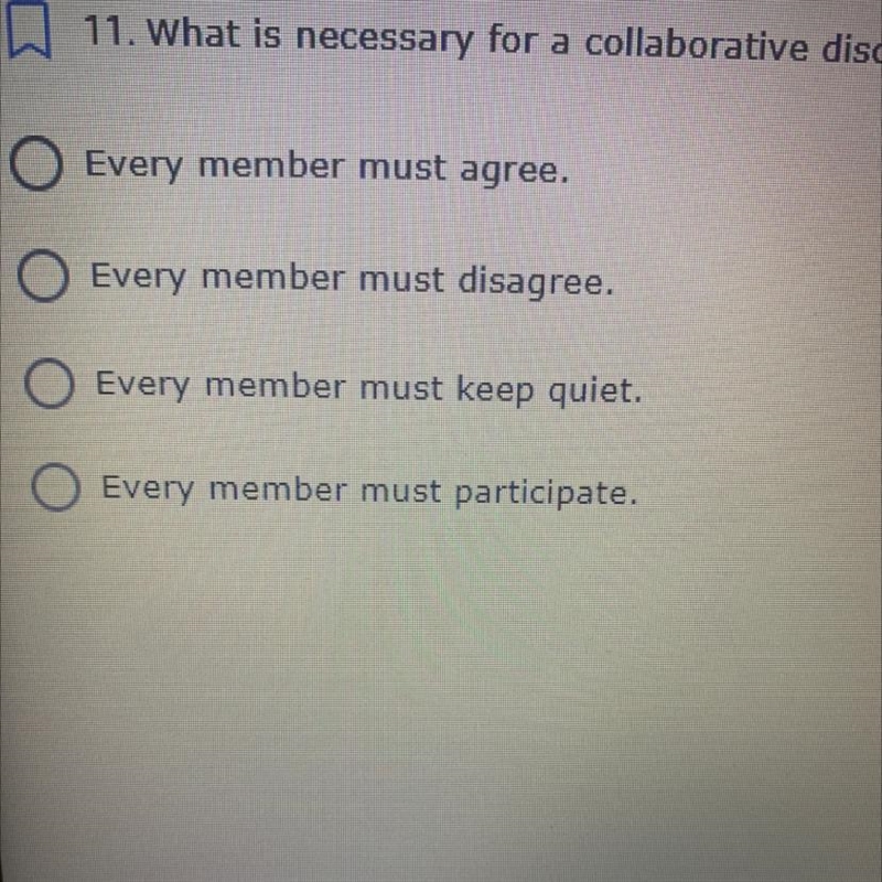 What is necessary for a collaborative discussion to occur-example-1