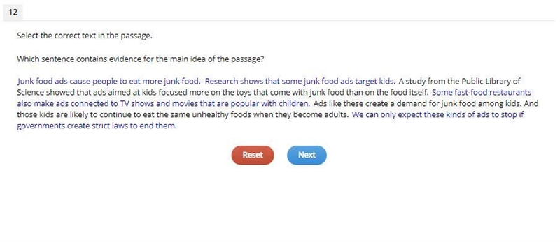 Select the correct text in the passage. Which sentence contains evidence for the main-example-1