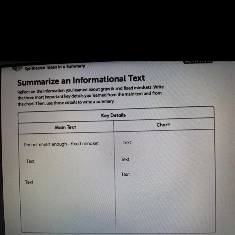 Main text and chart story is mindset matters please help-example-1