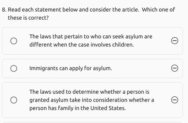 Read each statement below and consider the article. Which one of these is correct-example-1