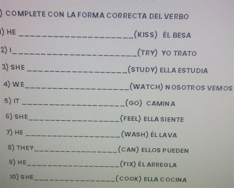 Por favor necesito ayuda con estos verbos urgentemente ​-example-1