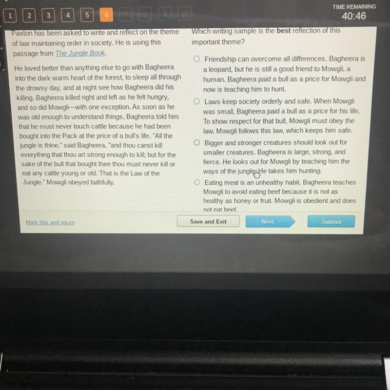 Paxton has been asked to write and reflect on the theme of law maintaining order in-example-1