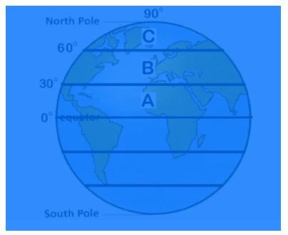 Which is true of the diagram above? A is the tropical region and B is the temperate-example-1