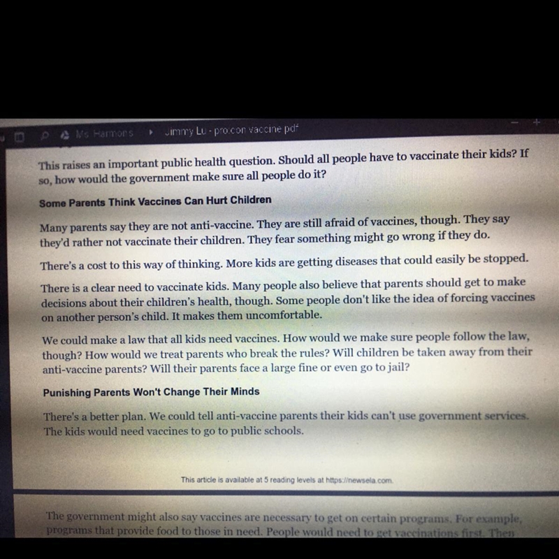 According to the CON author, what is one problem with making a law that all kids need-example-1