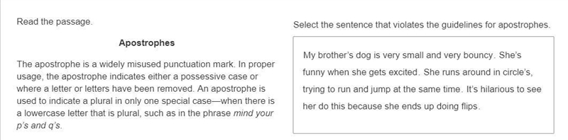 Please help me, I'm so lost Read the passage. Apostrophes The apostrophe is a widely-example-1