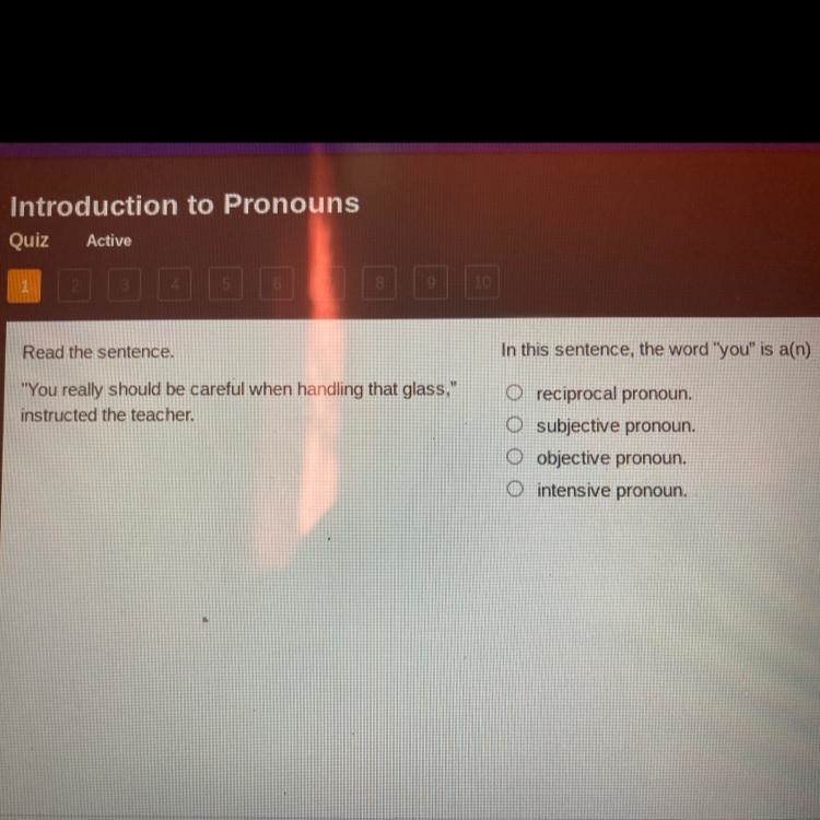 Read the sentence. the wordyo is a(n) "You really should be careful when handling-example-1