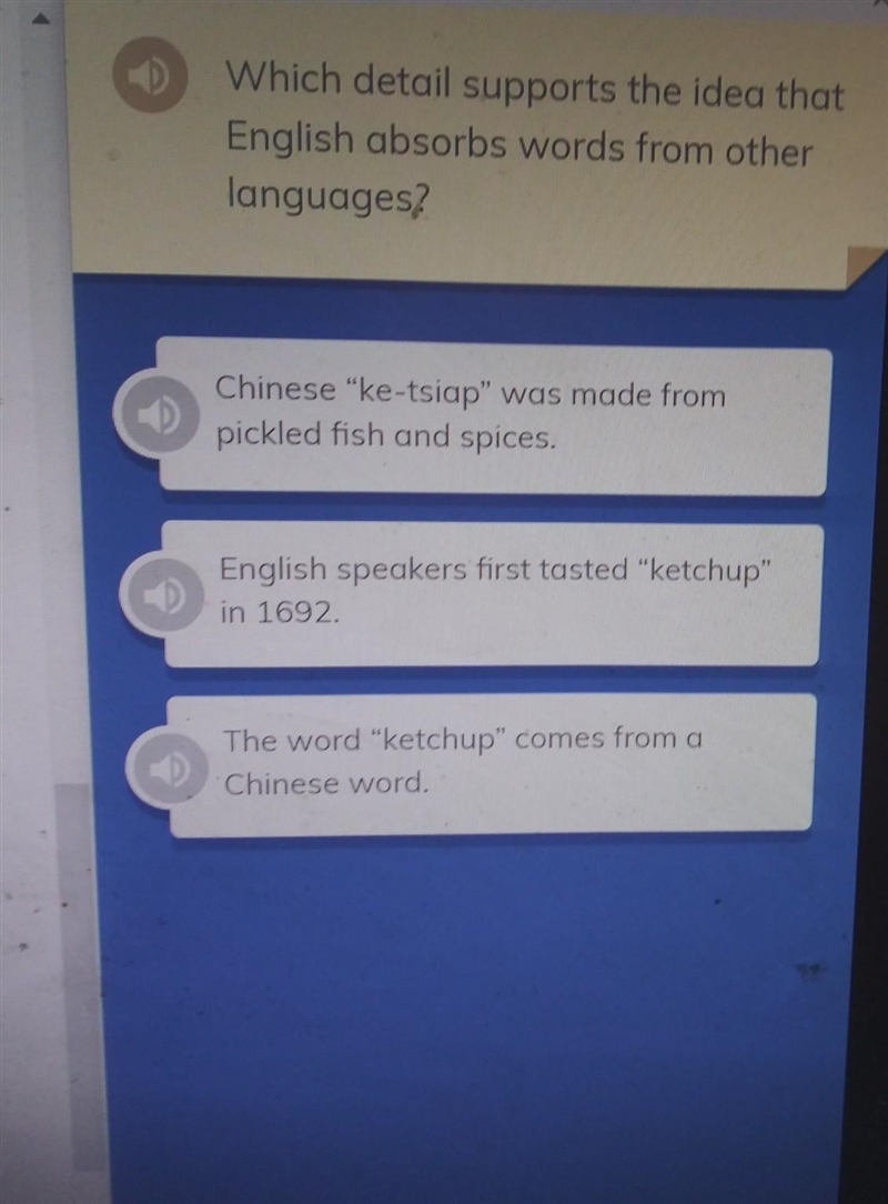 Please give me the correct answer.Which detail supports the idea that English absorbs-example-1