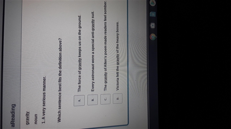 EASY MULTIPLE CHOICE 1. A very serious manner Which sentence best fits the definition-example-1