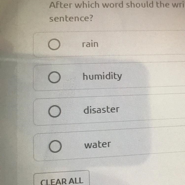 Read the sentence from Paragraph 3. Moisture, whether in the form of rain or excessive-example-1