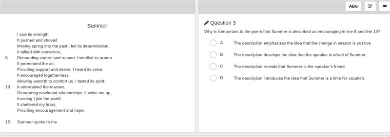 Why is it important to the poem that Summer is described as encouraging in line 8 and-example-1