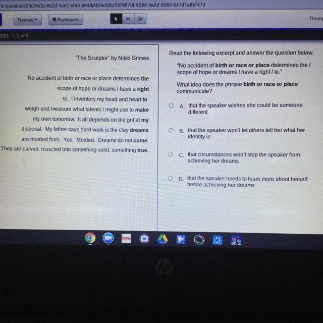 PLEASE HELP!!! What idea does the phrase birth or race or place communicate?-example-1