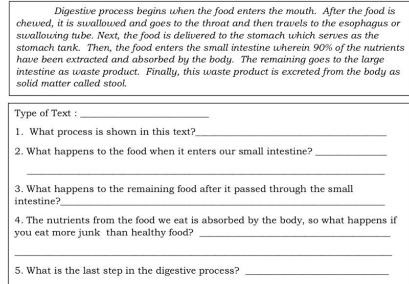 The nutrients from the food we eat is absorbed by the body, so what happens if you-example-1