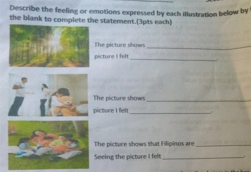 Describe the feeling emotions expressed by each illustration below by filling out-example-1