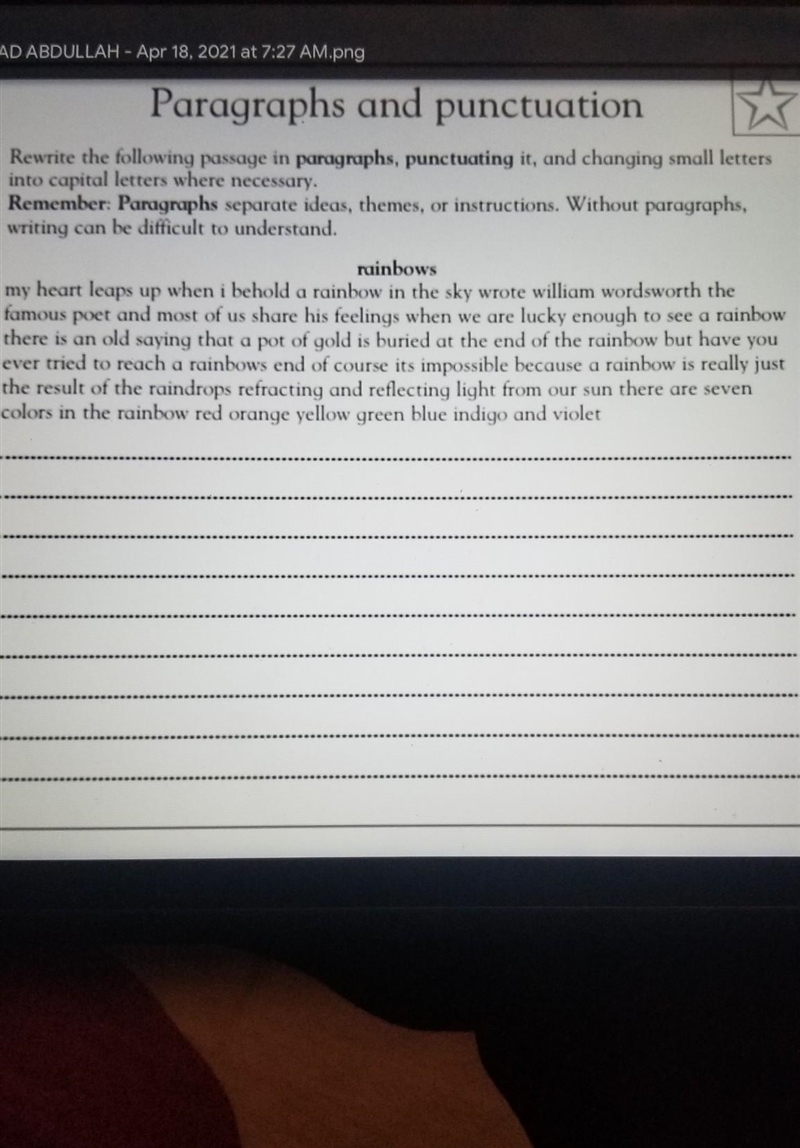 Where should I add the punctuation and the changes​-example-1