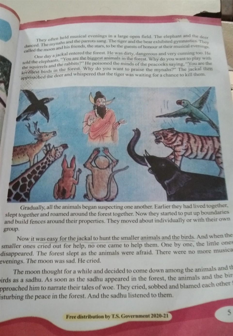 What did the sadhu teach the animals in the forest?​-example-1