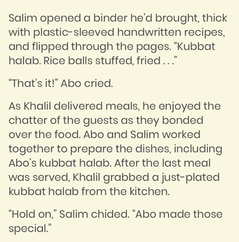 How is Abo MOST influenced by preparing meals in the Islamic Center? A: It inspires-example-4