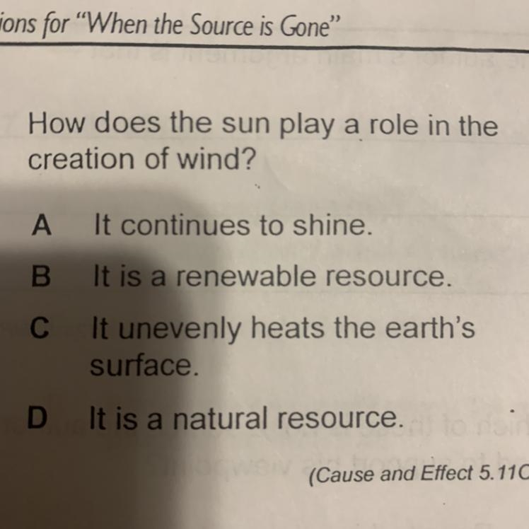 How does the sun play a role in the creation of wind?-example-1