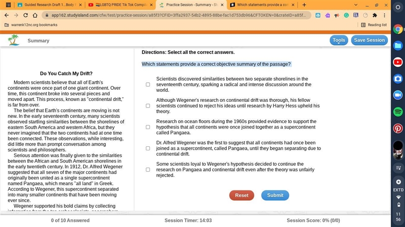 Which statements provide a correct objective summary of the passage?-example-1