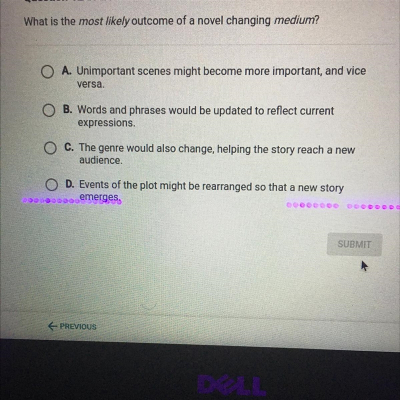 What is the most likely outcome of a novel changing medium?-example-1