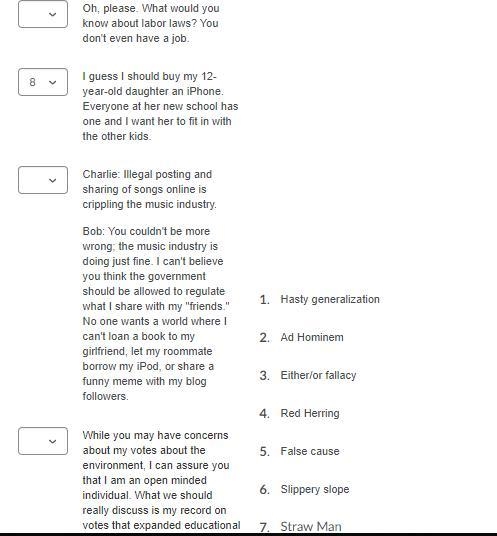 Match the fallacy with the example.-example-1