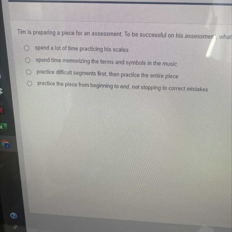 THIS IS A MUSIC QUESTION SOMEONE PLEASE HELP ME NOOO LINKS. Tim is preparing a piece-example-1